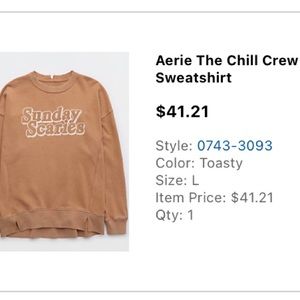 Aerie The Chill Crew Sweatshirt “Sunday Scaries”